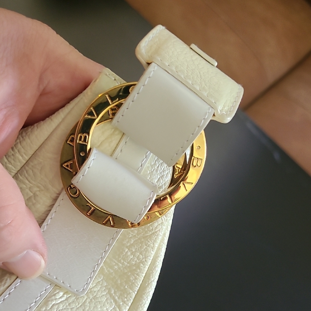 Bulgari Cream Hobo Bag with Gold Accents - Picture 5 of 15